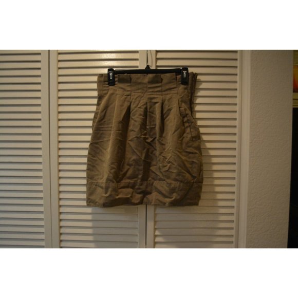 BCBG Pleated Skirt BCBGMAXAZRIA A-Line Pleated Work Skirt Brown Size 4 USA - Picture 5 of 12
